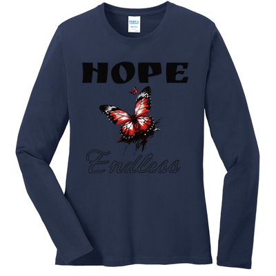 Butterfly Cool Summer Hope Endless Ladies Long Sleeve Shirt