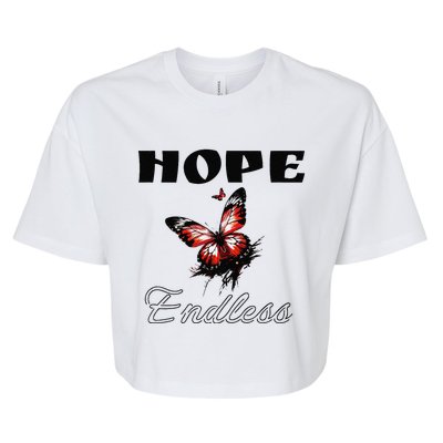 Butterfly Cool Summer Hope Endless Bella+Canvas Jersey Crop Tee