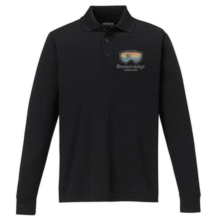 Breckenridge Colorado Ski Mountain Skiing Performance Long Sleeve Polo