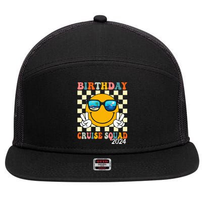 Birthday Cruise Squad 2024 Birthday Cruise Family Matching 7 Panel Mesh Trucker Snapback Hat