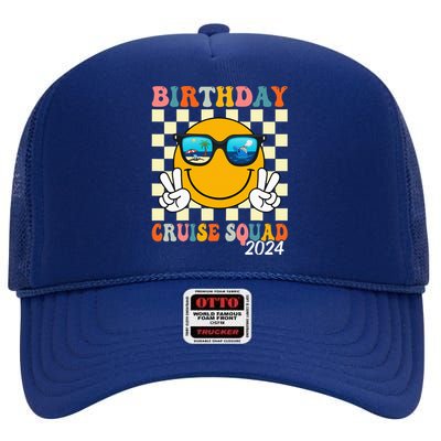 Birthday Cruise Squad 2024 Birthday Cruise Family Matching High Crown Mesh Back Trucker Hat