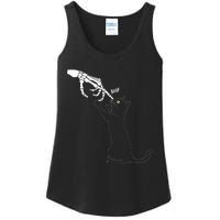 Black Cat Skeleton Hand Boop Cat Nose Ladies Essential Tank