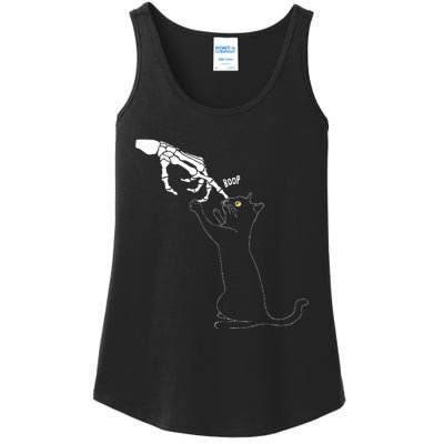 Black Cat Skeleton Hand Boop Cat Nose Ladies Essential Tank