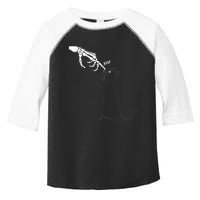 Black Cat Skeleton Hand Boop Cat Nose Toddler Fine Jersey T-Shirt