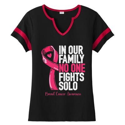 Breast Cancer Support Family Women Breast Cancer Awareness Ladies Halftime Notch Neck Tee