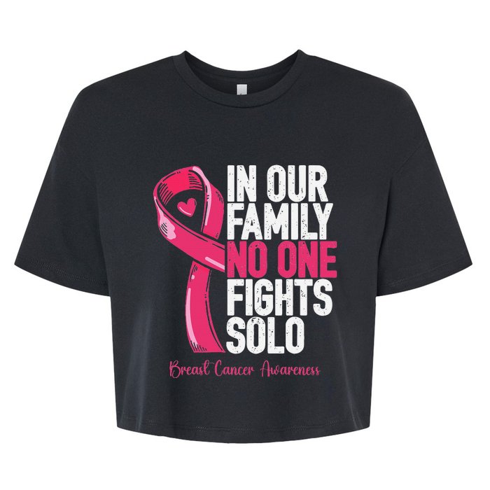 Breast Cancer Support Family Women Breast Cancer Awareness Bella+Canvas Jersey Crop Tee