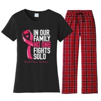 Breast Cancer Support Family Women Breast Cancer Awareness Women's Flannel Pajama Set