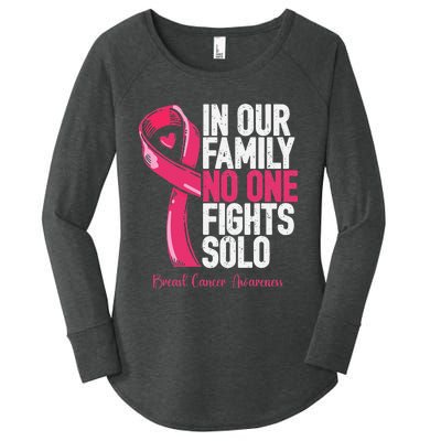 Breast Cancer Support Family Women Breast Cancer Awareness Women's Perfect Tri Tunic Long Sleeve Shirt