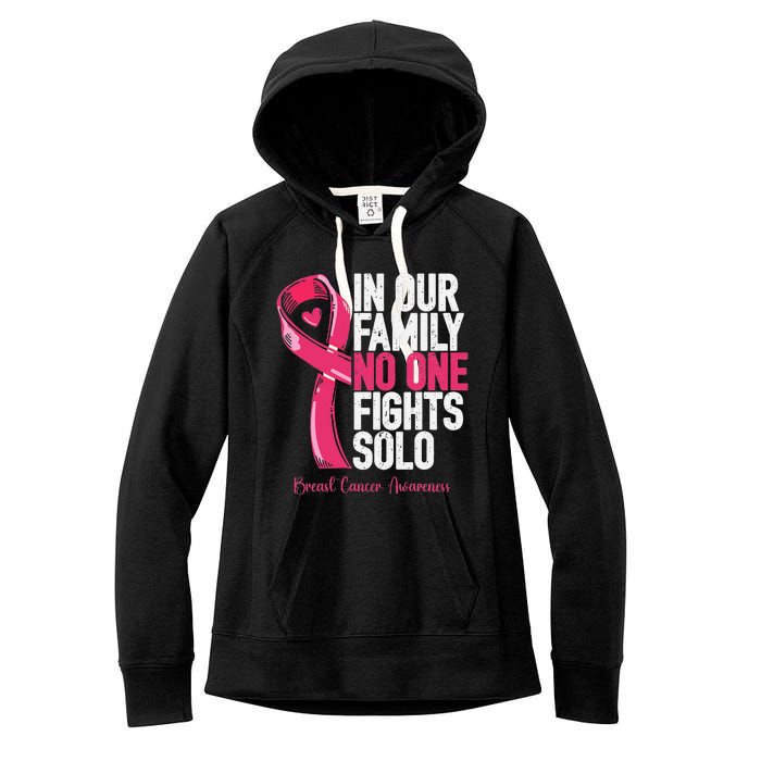 Breast Cancer Support Family Women Breast Cancer Awareness Women's Fleece Hoodie