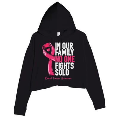 Breast Cancer Support Family Women Breast Cancer Awareness Crop Fleece Hoodie