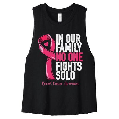 Breast Cancer Support Family Women Breast Cancer Awareness Women's Racerback Cropped Tank