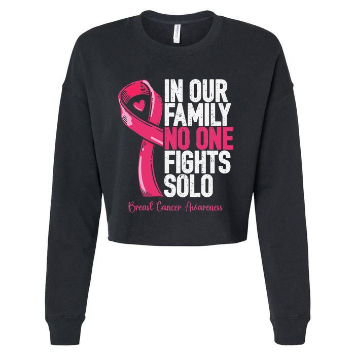 Breast Cancer Support Family Women Breast Cancer Awareness Cropped Pullover Crew