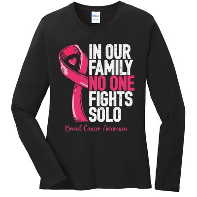 Breast Cancer Support Family Women Breast Cancer Awareness Ladies Long Sleeve Shirt