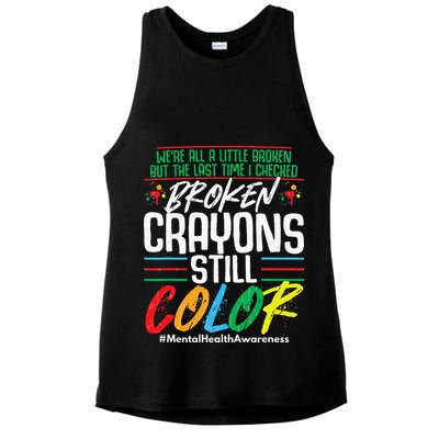 Broken Crayons Still Color Mental Awareness Ladies PosiCharge Tri-Blend Wicking Tank