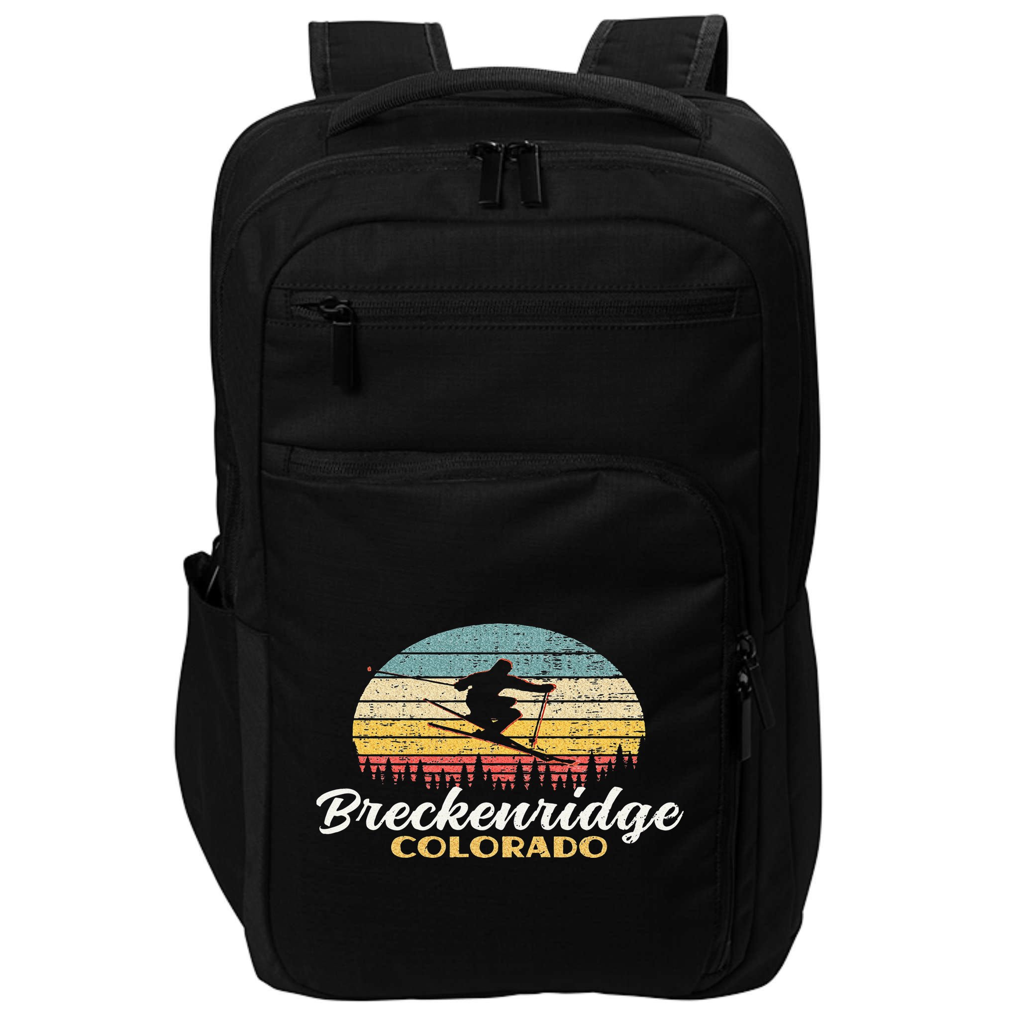 Breckenridge Colorado Skiing Retro Mountain Ski Vacation Impact Tech Backpack