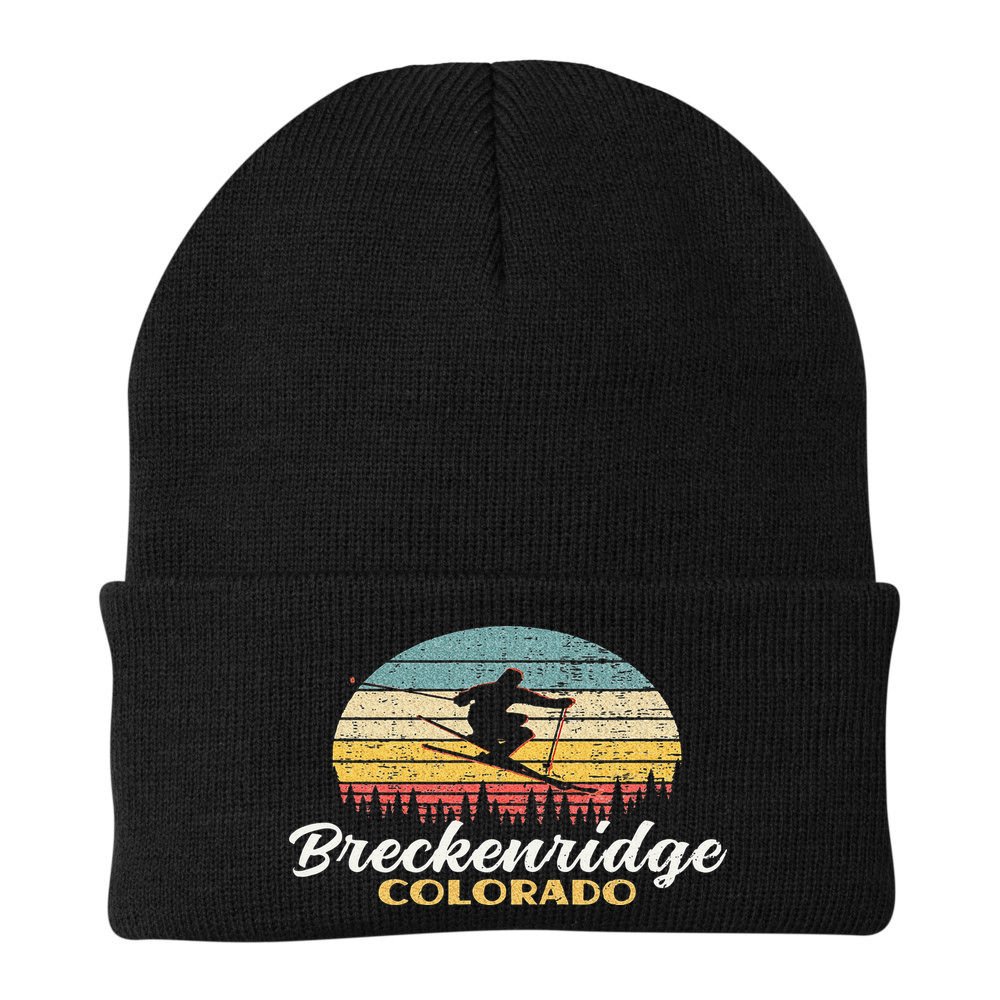 Breckenridge Colorado Skiing Retro Mountain Ski Vacation Beanie