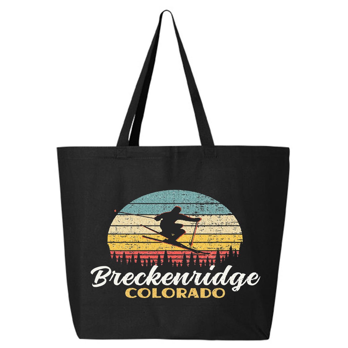 Breckenridge Colorado Skiing Retro Mountain Ski Vacation 25L Jumbo Tote