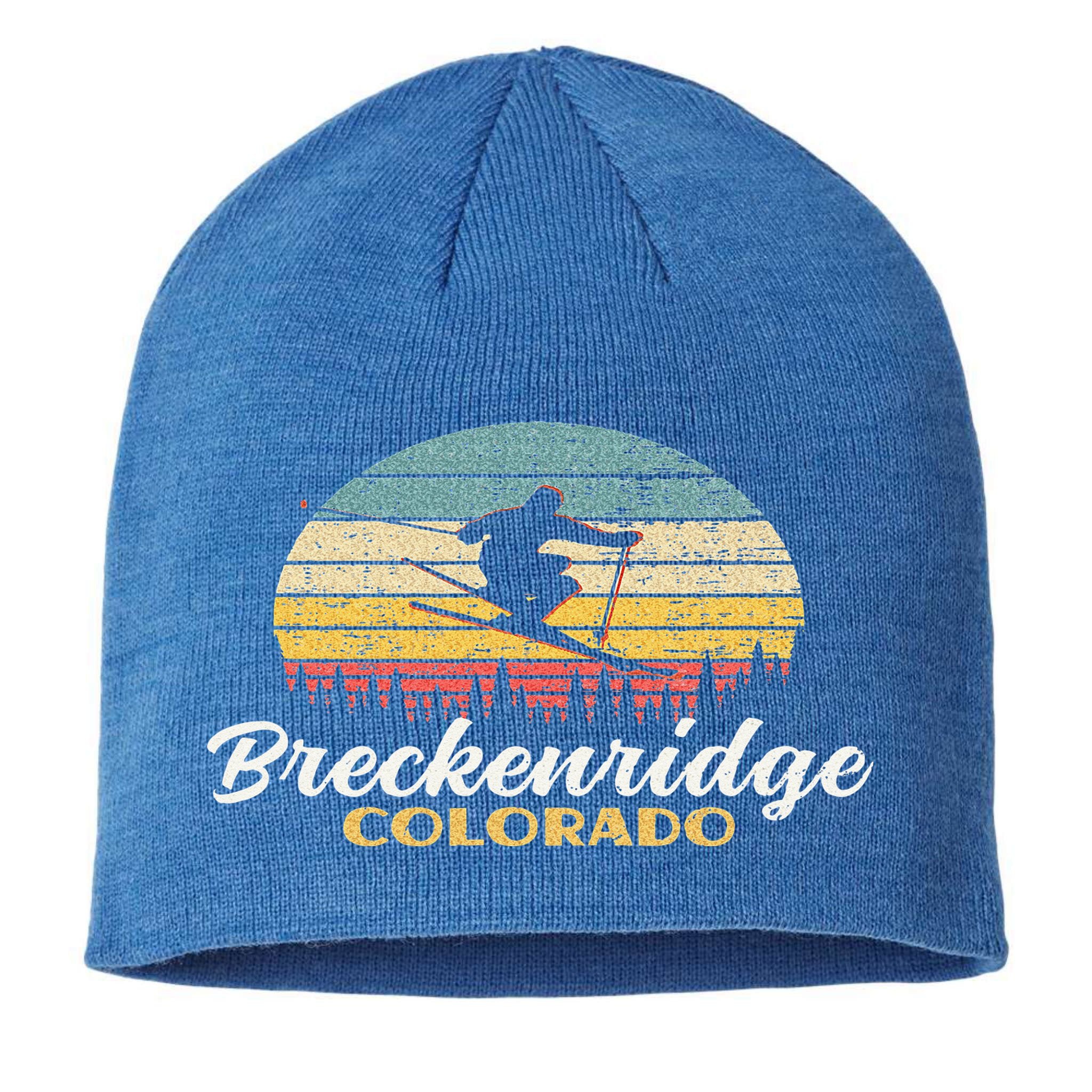 Breckenridge Colorado Skiing Retro Mountain Ski Vacation Sustainable Beanie