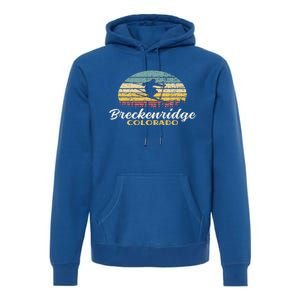 Breckenridge Colorado Skiing Retro Mountain Ski Vacation Premium Hoodie