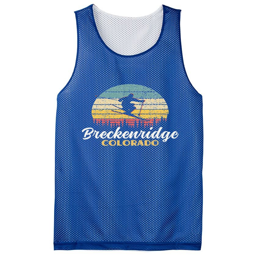 Breckenridge Colorado Skiing Retro Mountain Ski Vacation Mesh Reversible Basketball Jersey Tank