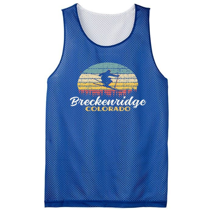 Breckenridge Colorado Skiing Retro Mountain Ski Vacation Mesh Reversible Basketball Jersey Tank