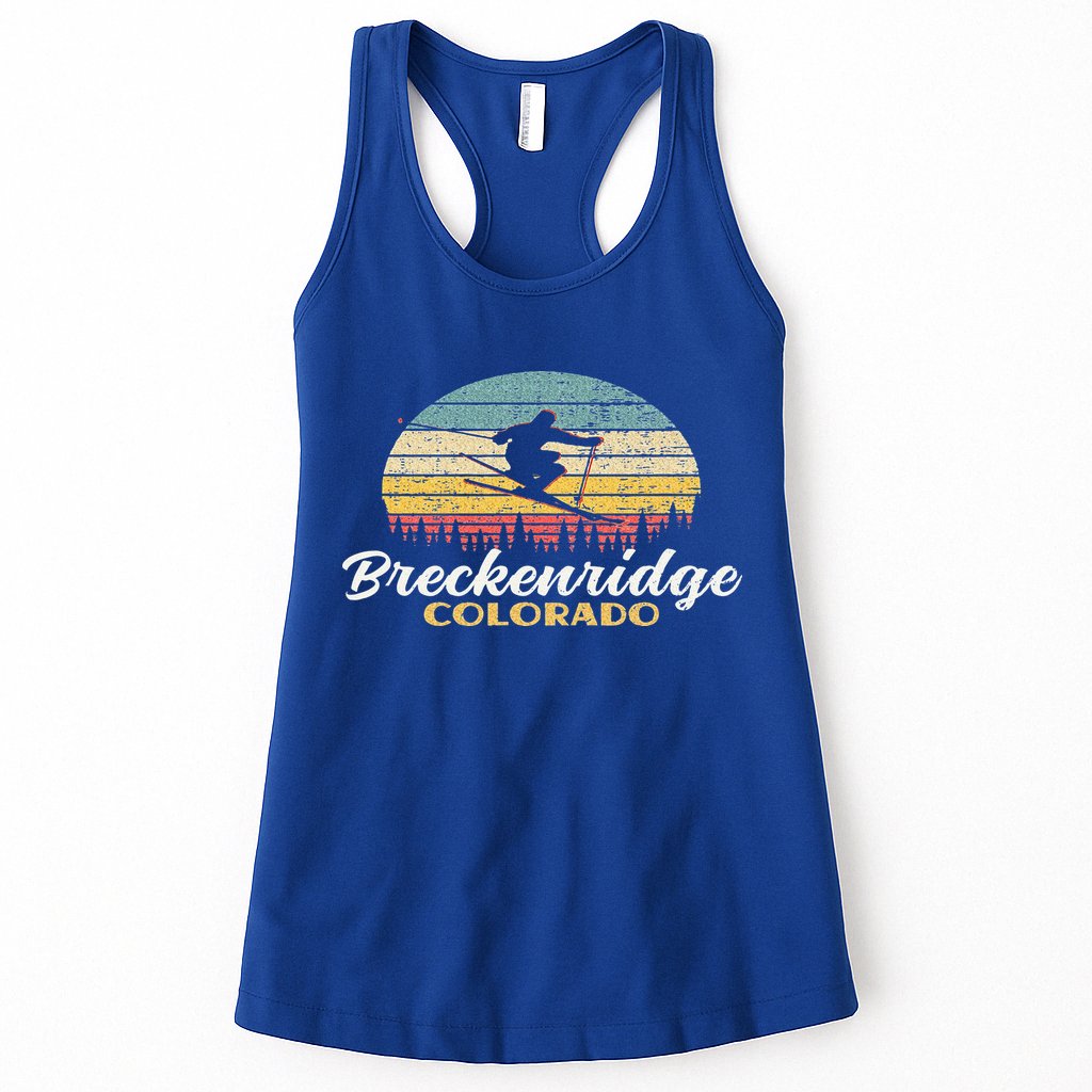 Breckenridge Colorado Skiing Retro Mountain Ski Vacation Womens Tank Top