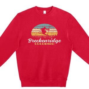 Breckenridge Colorado Skiing Retro Mountain Ski Vacation Premium Crewneck Sweatshirt