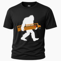 Bigfoot Carrying School Bus Sasquatch Bus Driver Cooling Performance Crew T-Shirt