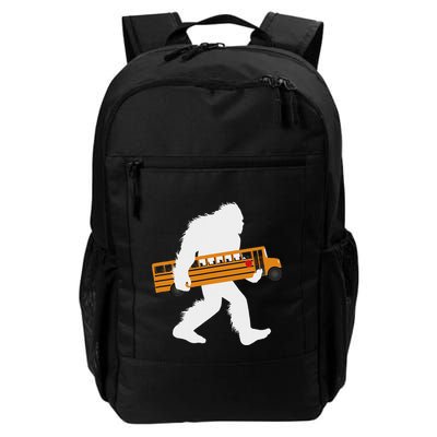Bigfoot Carrying School Bus Sasquatch Bus Driver Daily Commute Backpack