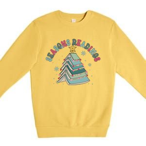 Bookish Christmas Seasons Readings Book Lover Holiday Season Premium Crewneck Sweatshirt