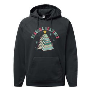 Bookish Christmas Seasons Readings Book Lover Holiday Season Performance Fleece Hoodie