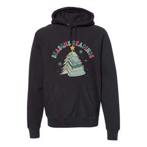 Bookish Christmas Seasons Readings Book Lover Holiday Season Premium Hoodie