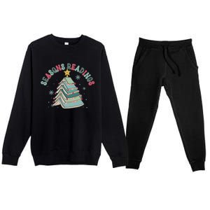 Bookish Christmas Seasons Readings Book Lover Holiday Season Premium Crewneck Sweatsuit Set