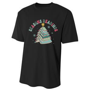 Bookish Christmas Seasons Readings Book Lover Holiday Season Performance Sprint T-Shirt