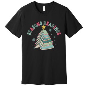 Bookish Christmas Seasons Readings Book Lover Holiday Season Premium T-Shirt