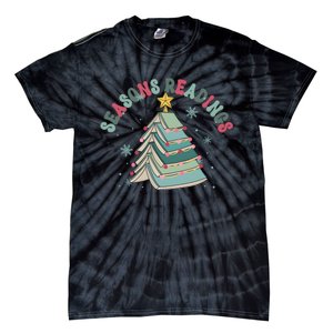 Bookish Christmas Seasons Readings Book Lover Holiday Season Tie-Dye T-Shirt