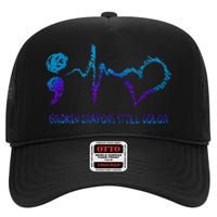 Broken Crayons Still Color Suicide Prevention Awareness High Crown Mesh Back Trucker Hat