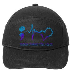 Broken Crayons Still Color Suicide Prevention Awareness 7-Panel Snapback Hat