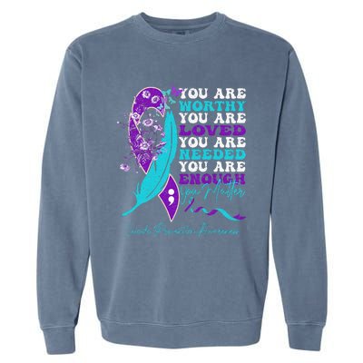 Breast Cancer Support Pink Ribbon Breast Cancer Awareness Garment-Dyed Sweatshirt