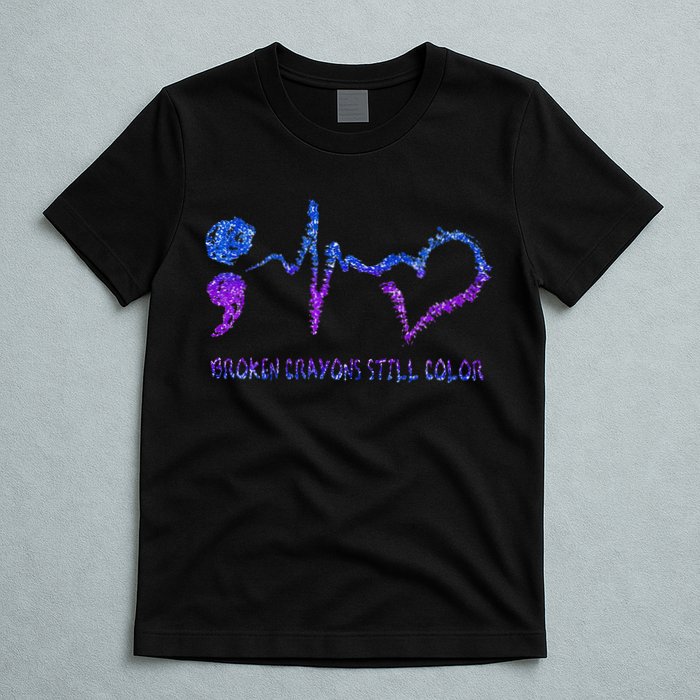 Broken Crayons Still Color Suicide Prevention Awareness T-Shirt