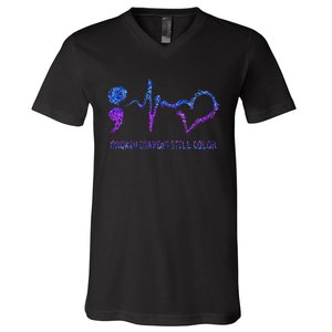 Broken Crayons Still Color Suicide Prevention Awareness V-Neck T-Shirt