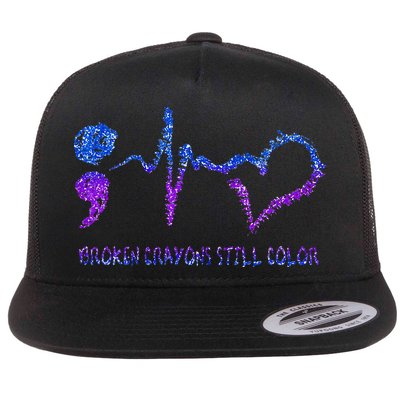Broken Crayons Still Color Suicide Prevention Awareness Flatbill Hat