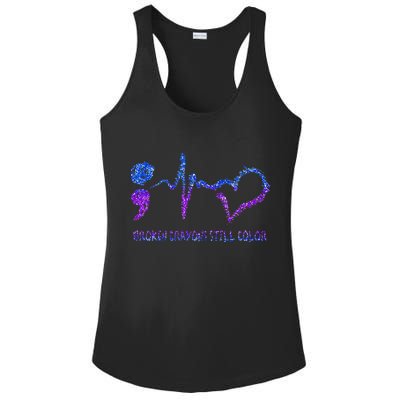 Broken Crayons Still Color Suicide Prevention Awareness Ladies PosiCharge Competitor Racerback Tank