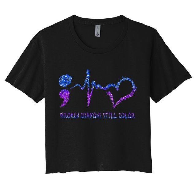 Broken Crayons Still Color Suicide Prevention Awareness Crop Top