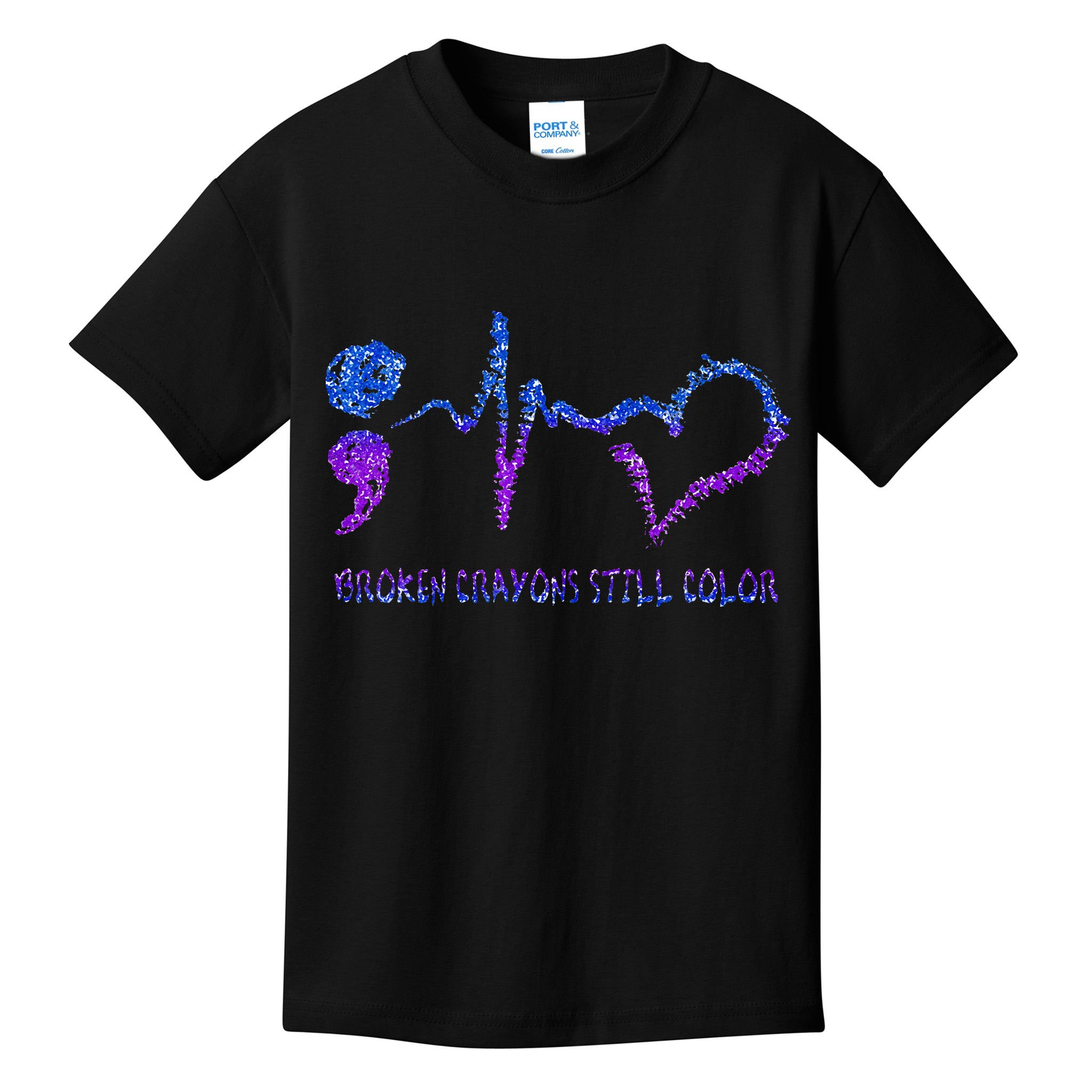 Broken Crayons Still Color Suicide Prevention Awareness Kids T-Shirt
