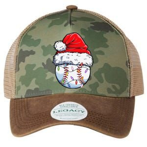 Baseball Christmas Santa Hat Funny Baseball Xmas Holiday Legacy Tie Dye Trucker Hat