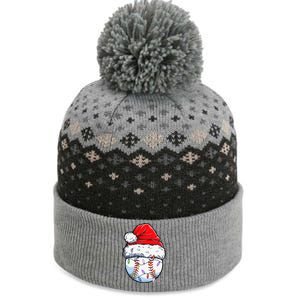 Baseball Christmas Santa Hat Funny Baseball Xmas Holiday The Baniff Cuffed Pom Beanie