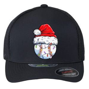 Baseball Christmas Santa Hat Funny Baseball Xmas Holiday Flexfit Unipanel Trucker Cap