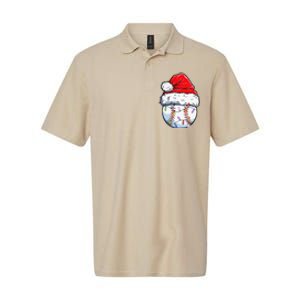 Baseball Christmas Santa Hat Funny Baseball Xmas Holiday Softstyle Adult Sport Polo