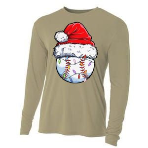 Baseball Christmas Santa Hat Funny Baseball Xmas Holiday Cooling Performance Long Sleeve Crew